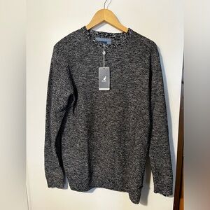 Kangol Men's Large Long Sleeve Sweater Black White